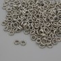Furnitură pentru mărgele - inserție, culoare metalică argintie, diametru 4×1 mm ± gaură, diametru 2 mm ± ambalaj 20 g (~ 350 buc.)