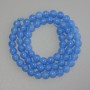Mărgele din acvamarin, formă sferică netedă, diametru 6 mm ±, pe șnur, lungime 38 cm+