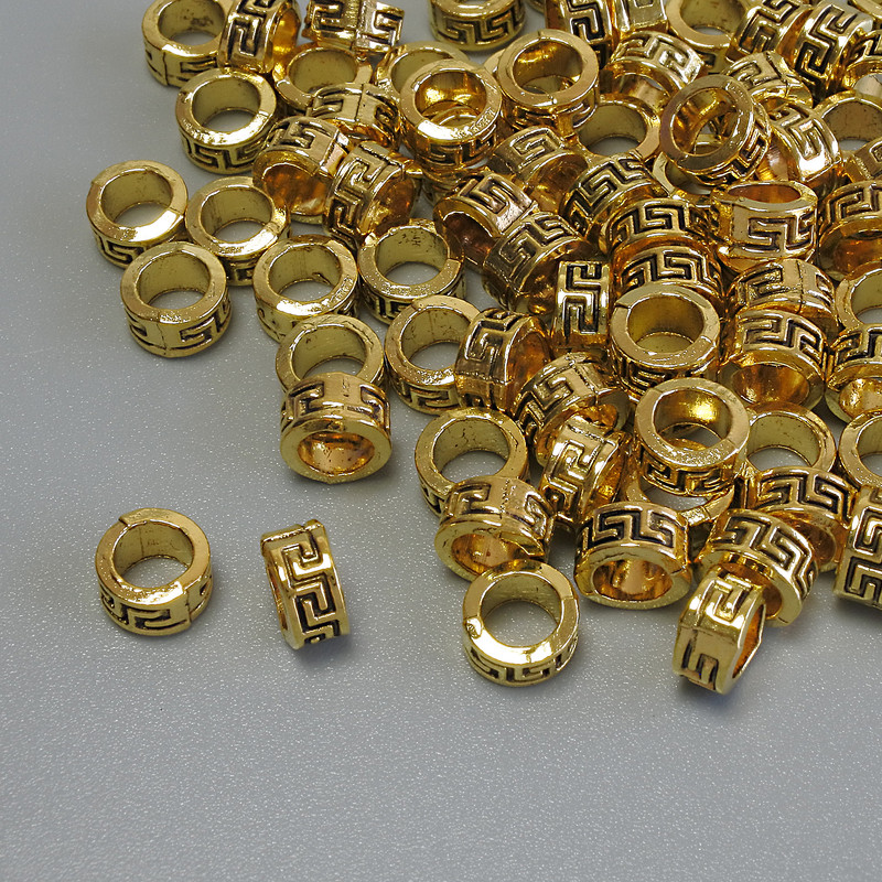 Furnitură pentru mărgele – inserție în nuanță aurie, diametru 5,5×3 mm, gaură de 4 mm, ambalaj 20 g (~80 buc.)