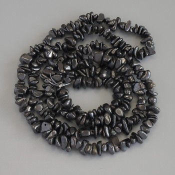 Mărgele din hematit, granule, diametru 4-10×2-5 mm, lungime 78 cm ± pe șnur