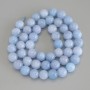 Mărgele de acvamarin, bilă netedă, diametrul 8 mm, lungime 38 cm, pe fir