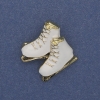 Broșă-pendentiv «Patine» email alb, metal auriu 23x32mm+