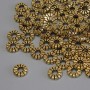 Inserții pentru mărgele, culoare metalică aurie, diametru 7×2 mm, gaură ~2,5 mm, ambalaj 20 g (~67 buc.)