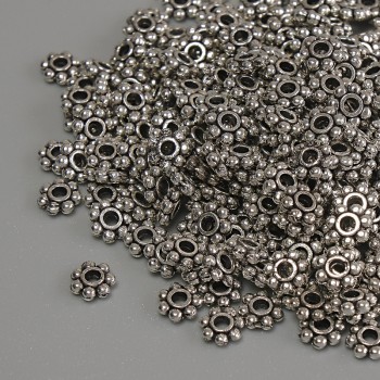 Furnitură – mărge inserție, culoare metalică argintiu, diametrul 4×1,5 mm, gaură Ø1,5 mm, ambalaj 20 g (~279 buc.)