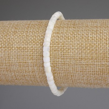 Brățară din sidef rondel, diametru aproximativ 5x4 mm, lungime 18 cm, pe bază elastică