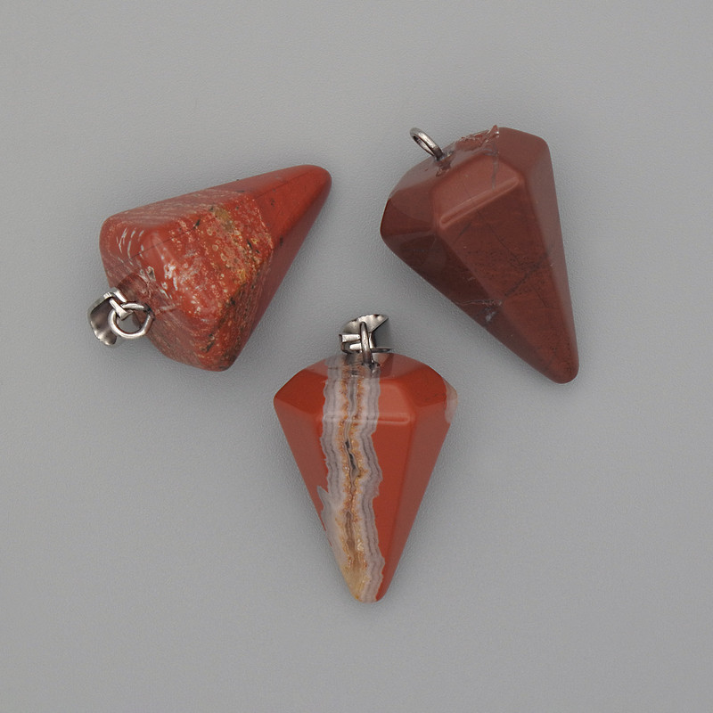 Pandantiv „Pendul” din jasper roșu 28×20×14 mm+