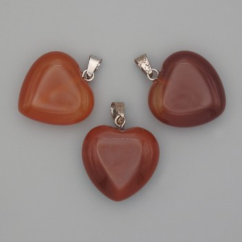Pandantiv inimă din carneol 20×20×25 mm+