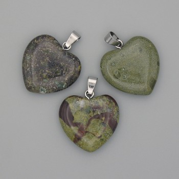 Pandantiv Inimă din jasper sânge de dragon 20×20×25 mm