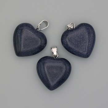 Pandantiv Inimă din aventurin Noaptea Cairo-ului 20x20x25mm+