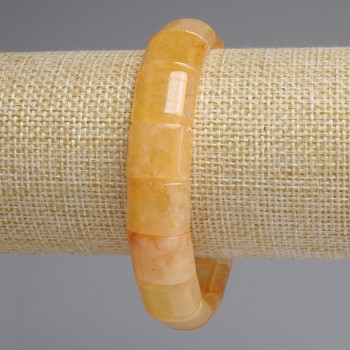 Brățară cu citrin, verigi 13×15 mm, lungime 18 cm, extensibilă