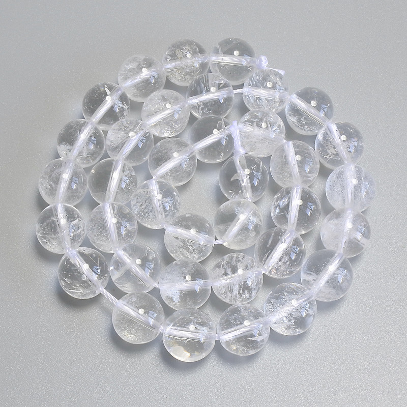 Mărgele din cristal de munte, bile netede, diametrul de 10,5 mm +/- pe șnur, lungime 37 cm+