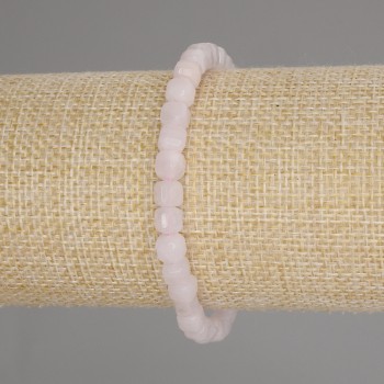 Brățară din cuarț roz, cuburi tăiate, diametru 5x5 mm, lungime 18 cm, elastic