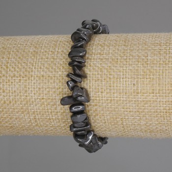 Brățară din hematit mărunțit, diametre 8-11×4-6 mm, lungime 18 cm, elastic