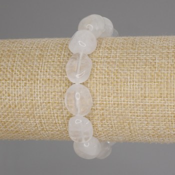 Brățară din cristal de munte, tăietură facetată, diametrul 13-15×12-13 mm, lungime 18 cm, pe elastic