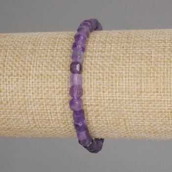 Brățară cu ametist tăiat în formă de cub, diametrul 5×5 mm, lungimea 18 cm, elastică
