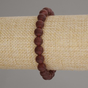 Brățară din carneol, bile netede, diametru 8 mm, lungime 18 cm, extensibilă