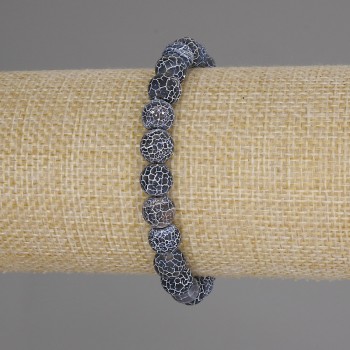 Brățară din agat rece, mărgele netede, diametrul 8 mm, lungime 18 cm, extensibilă