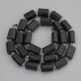 Mărgele de turmalin, piatră prelucrată, diametrul 13–14×9–10 mm, cu mărgele de 4 mm pe șnur, lungime 44 cm