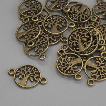 Conector pentru accesorii, diametrul 18×12 mm, diametrul găurii 1,6 mm, finisaj bronz, 22 buc. ±, culoare bronz metalic