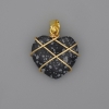 Pandantiv Inimă în împletire, obsidian de zăpadă, 21×21 mm, diametru 30 mm