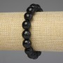 Brățară neagră din agat, mărgele facetate de 12 mm, lungime 18 cm ±, elastic