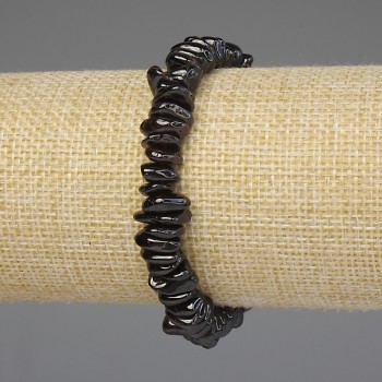 Brățară din granule de granat 7–9×3–5 mm, lungime 18 cm, elastică