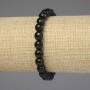 Brățară din agat negru, mărgele tăiate de 8 mm, lungime 18 cm, pe elastic