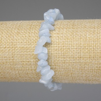 Brățară din acvamarin - cioburi 7-8×4-7 mm, lungime 18 cm, pe elastic