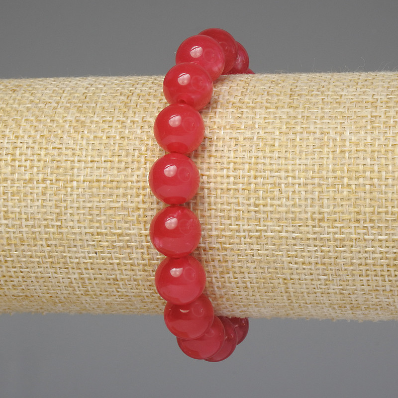Brățară din turmalin, mărgele netede de 10 mm, lungime 18 cm, elastică