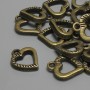 Pandantiv inimă, culoare bronz, diametru 15×12 mm, gaură pentru cercei 2,3 mm, ambalaj 15 buc