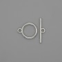 Închizătoare toggle, diametru 18×1,5 mm ±, cerc de 12 mm ±, diametrul găurii 10 mm ±, culoare argintie a metalului