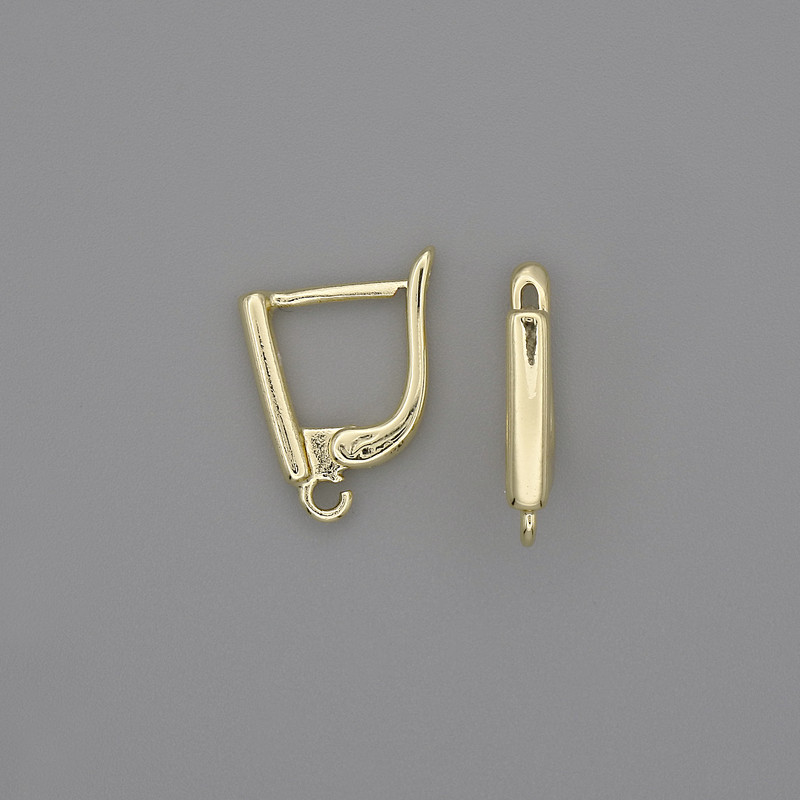 Știfturi pentru cercei, metal auriu, 15×3 mm — pereche