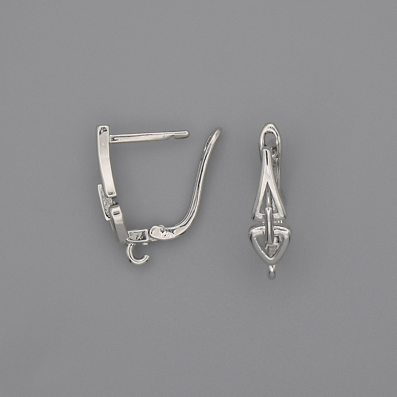 Știfturi pentru cercei din metal argintiu 20x6 mm – pereche