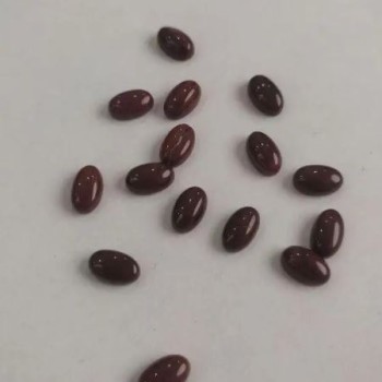 Furnitură cabochon mini oval jasper roșu, diametrul 8×5 mm+
