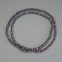 Mărgele hematit curcubeu, rondel facetat 3x2 mm, pe fir, lungime 40 cm
