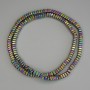 Mărgele hematit irisate în nuanțe curcubeu, rondel pătrat 4x2 mm, pe fir, lungime 40 cm+