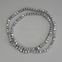 Mărgele hematit culoare argintie, formă romb 4x4 mm, +/- pe fir, lungime 40 cm