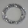 Mărgele de hematit, culoare argintie, cub cu gaură transversală 4x4 mm ± pe șnur, lungime 38 cm+
