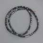 Mărgele din hematit tăiate, rondel pătrat, 3×1,5 mm, pe șnur, lungime 40 cm