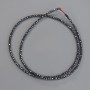 Mărgele de hematit, formă sferică fațetată, 2 mm ±, pe fir, lungime 38 cm ±