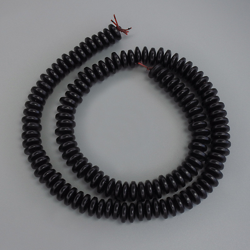 Mărgele din hematit negru, rondel 8x3 mm, ± pe șnur, lungime 40 cm+