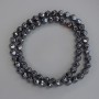 Mărgele de hematit cu fațe multiple, diametrul 6x5 mm, pe fir, lungime 39 cm+