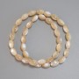 Mărgele sidef bej, formă granule, diametru 10–11×6 mm, 5 mm +/-, lungime 40 cm, pe fir
