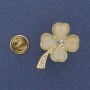 Broșă trifoi cu patru foi ochiul pisicii