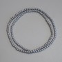 Mărgele hematit culoare argintie, formă sferică netedă, 3 mm, pe fir, lungime 39 cm +/-