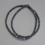 Mărgele de hematit, formă poligonală 3×3 mm ±, pe șnur, lungime 37 cm+