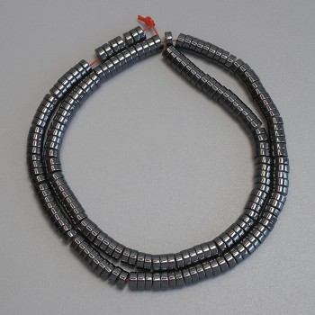 Mărgele din hematit rondel 5×2 mm - pe fir, lungime 40 cm+