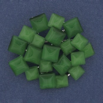 Broșă-colier Accent, ochi de pisică verde, metal argintiu, 46×50 mm+