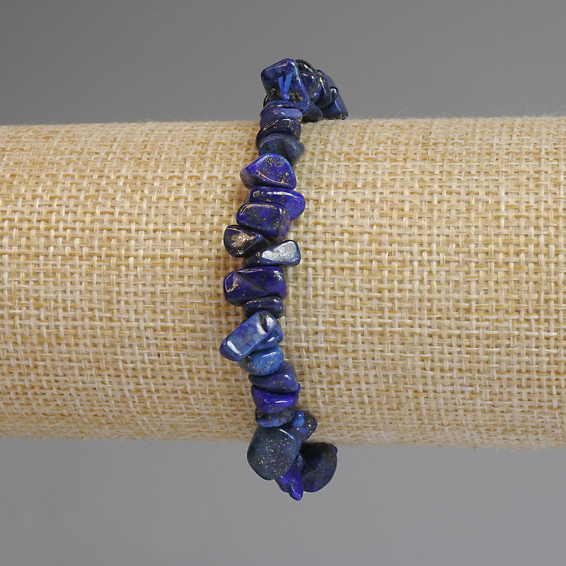 Brățară cu fragmente de lazurit, 6-13 x 2,5 mm, lungime 18 cm, elastic