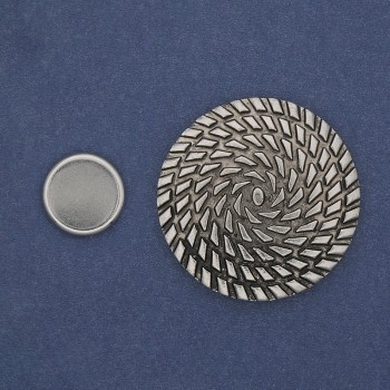 Broșă magnetică Accent, 40 mm, din metal argintiu